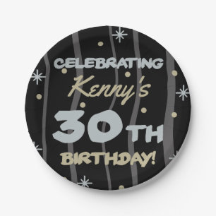 30. Geburtstag Party Ihren Namen hinzufügen Pappteller