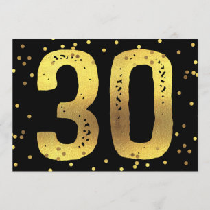 30. Geburtstag Party Imitats Gold Foil Confetti Bl Einladung