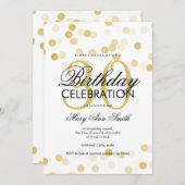 30. Geburtstag Party Imitats Gold Foil Glitzer Lig Einladung (Vorne/Hinten)