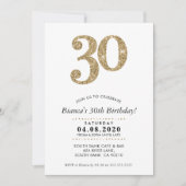 30. GEBURTSTAG PARTY INVITE Moderner Glitzer Einladung (Vorderseite)