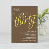 30. Geburtstag Party lädt ein Einladung (Stehend Vorderseite)