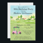 30. Geburtstag Party Lady Golfer Thema Einladung<br><div class="desc">Diese festliche und farbenfrohe 30. Geburtstagsfeier-Party Einladung hat ein goldenes Thema und ist perfekt für eine Lady Golfer. Es verfügt über einen Golfplatz mit Golfklubs auf einem Golfplatz. Vieles zu personalisieren, um für Ihre eigene Veranstaltung geeignet zu machen. Wir haben alle Zutaten, um es zu einem besonderen Party zu machen...</div>