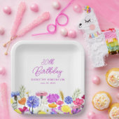 30. Geburtstag Party Lila Wildblume Custom Pappteller (Party)