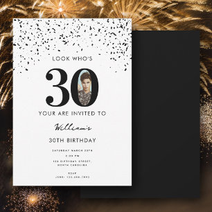 30. Geburtstag Party Look Wer ist 30 Modernes Foto Einladung