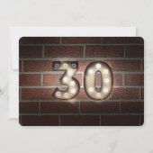 30. Geburtstag Party-Markise auf Backstein Einladung (Vorderseite)