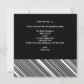 30. Geburtstag Party Mens trinkt schwarzen Silber Einladung (Rückseite)