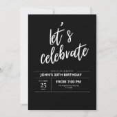 30. Geburtstag Party Minimalistischer Erwachsener Einladung (Vorderseite)