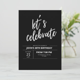 30. Geburtstag Party Minimalistischer Erwachsener  Einladung