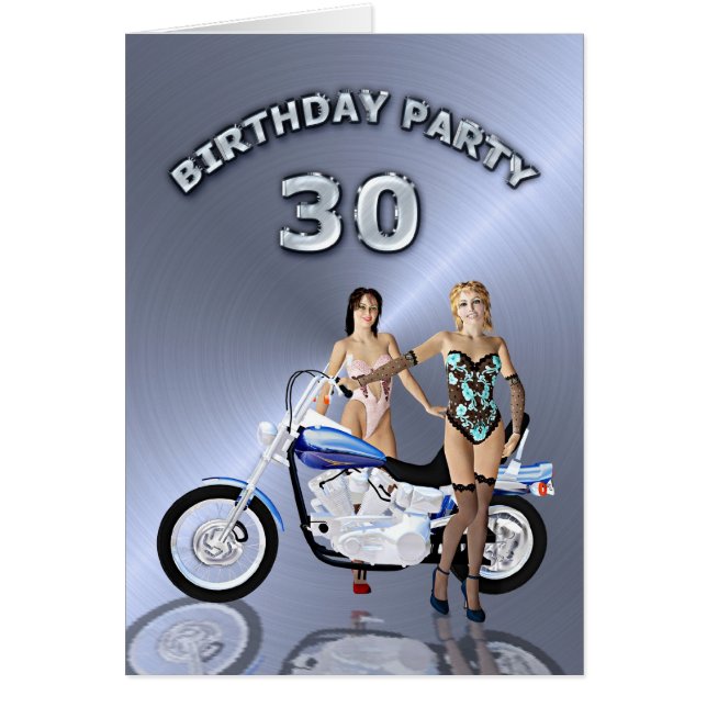 30. Geburtstag Party mit Mädchen und Motorrad (Vorne)