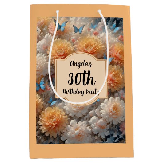 30. Geburtstag Party Mittlere Geschenktüte (Vorderseite)
