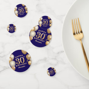 30. Geburtstag Party Navy Blue und Gold Balloons Konfetti