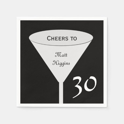30. Geburtstag Party Paper Napkins Serviette (Vorderseite)
