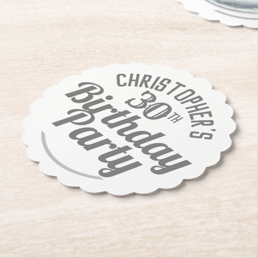 30. Geburtstag Party Paper Untersetzer (angewinkelt)