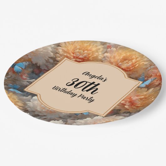 30. Geburtstag Party Pappteller (Schrägansicht)