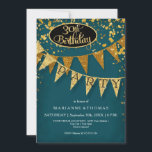 30. Geburtstag Party Pennant Banner Confetti Einladung<br><div class="desc">Wird ein lieber Freund dreißig? Eine Schwester oder Tante? Feiern Sie ihr 30. Geburtstag Party mit dem Thema voller Glitz und Glamour! Sleek. Modern. Chic. Schlichte Glasur - mit glitzernden Pennantenbannern in zwei Farbtönen goldenen Glitzer mit funkelnden blinkenden Konfetti in verschiedenen Größen und Schatten von Gold. Funkelnd Sterne in der...</div>