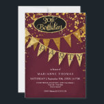 30. Geburtstag Party Pennant Banner Confetti Einladung<br><div class="desc">Wird ein lieber Freund dreißig? Eine Schwester oder Tante? Feiern Sie ihr 30. Geburtstag Party mit dem Thema voller Glitz und Glamour! Sleek. Modern. Chic. Schlichte Glasur - mit glitzernden Pennantenbannern in zwei Farbtönen goldenen Glitzer mit funkelnden blinkenden Konfetti in verschiedenen Größen und Schatten von Gold. Funkelnd Sterne in der...</div>