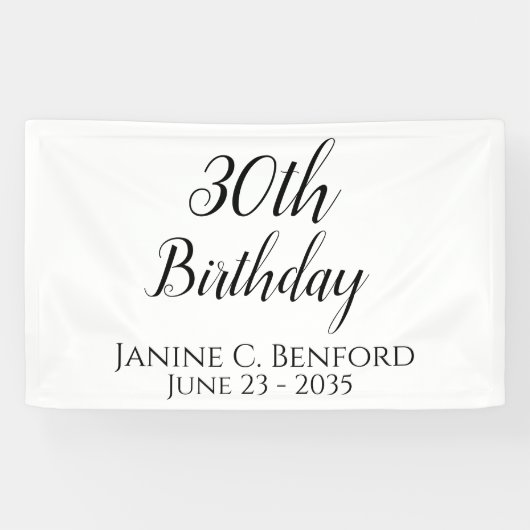 30. Geburtstag Party Personalisiert Banner (Horizontal)