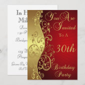 30. Geburtstag Party Personalisierte Einladung (Vorne/Hinten)