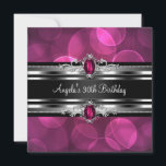30. Geburtstag Party Pink Gem Blasen Silver Black Einladung<br><div class="desc">30. Geburtstag Party Pink Gem Blasen Silver Black Jewel Einladung. Frauen Eleganter klassischer Jeden Anlaß Party Geburtstag lädt Vorlage Gerecycelt Papier ein</div>