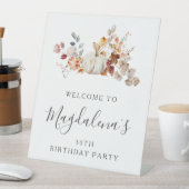 30. Geburtstag Party Pumpkin Fall Blume Willkommen Sockelschild (In Situ)