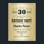 30. Geburtstag Party - Retro Gold Black Einladung<br><div class="desc">30. Geburtstag Party Einladung. Elegantes Retro-Imitat mit Goldfolie und schwarzem Design. Kann in jedem Alter angepasst werden!</div>