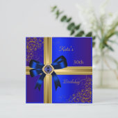 30. Geburtstag Party Rich Royal Blue Jewel Einladung (Stehend Vorderseite)