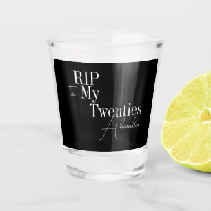 30. Geburtstag Party RIP 20 Schwarz und Weiß Schnapsglas