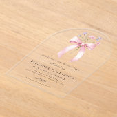 30. Geburtstag Party Rosa Bow Wildblume Arch Acryleinladungen (Ablage )