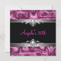 30. Geburtstag Party Rosa Silberschwarz Abstrakt