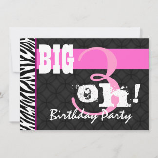 30. Geburtstag Party Rosa Zebra C431 Vorlage