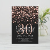 30. Geburtstag Party Rose Gold Midnight Glam Einladung (Stehend Vorderseite)