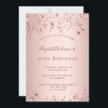 30. Geburtstag Party Rose Goldstars sprinkle Einladung<br><div class="desc">Eine moderne,  stilvolle und glamouröse Einladung zum 30. Party. Ein Imitat Rose gold metallische Hintergrund mit einem eleganten Imitat Rose goldfarbene Sterne. Der Name ist mit einer modernen dunklen Rose goldfarbenen Handschrift geschrieben,  die als Stilschrift dient. Vorlagen für Ihre Party-Details.</div>