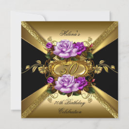 30. Geburtstag Party Rose Lila Gold Black Einladung