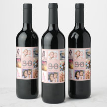 30. Geburtstag Party rot Rose Gold Foto Collage