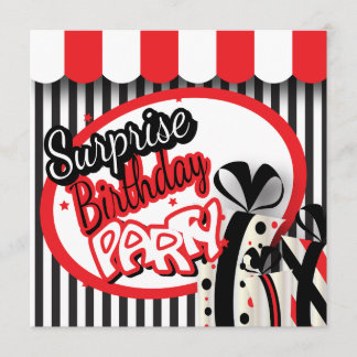 30. Geburtstag Party| Rote, weiße und schwarze Str Einladung