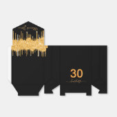 30. Geburtstag Party Schwarz Gold Glitzer Tropfen Geschenkschachtel (Ungefaltet)