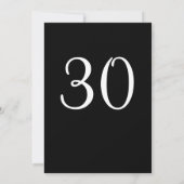 30. Geburtstag Party Schwarz-Weiß Einladung (Rückseite)
