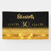 30. Geburtstag Party schwarzer Goldname willkommen Banner (Horizontal)