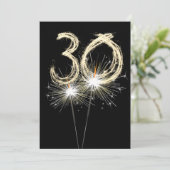 30. Geburtstag Party Sparklers Einladung (Stehend Vorderseite)