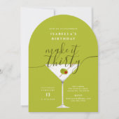 30. Geburtstag Party von Green Martini Einladung (Vorderseite)