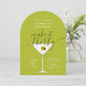 30. Geburtstag Party von Green Martini Einladung (Stehend Vorderseite)
