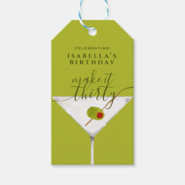 30. Geburtstag Party von Green Martini Geschenkanhänger