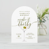 30. Geburtstag Party von White Martini Einladung (Stehend Vorderseite)