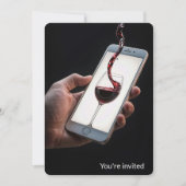 30. Geburtstag Party Wein auf Smartphone-Bildschir Einladung (Vorderseite)