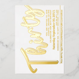 30. Geburtstag Party weiß mit Goldschrift Folieneinladung