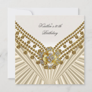 30. Geburtstag Party Weißer Creme Diamant Einladung
