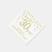 30. Geburtstag Party White und Gold Diamond Serviette (Ecke)