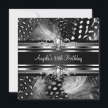 30. Geburtstag Party Wild Feathers Silver Black Einladung<br><div class="desc">30. Geburtstag Party Wild Feathers Silver Black Jewel Einladung. Frauen Eleganter klassischer Jeden Anlaß Party Geburtstag lädt Vorlage Gerecycelt Papier ein</div>