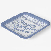 30. Geburtstag Party Zahlenmuster Blau/Weiß Pappteller (Gewinkelt)