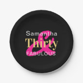 30. Geburtstag Personalisiert Dreißig Fabelhaftes Pappteller (Vorderseite)